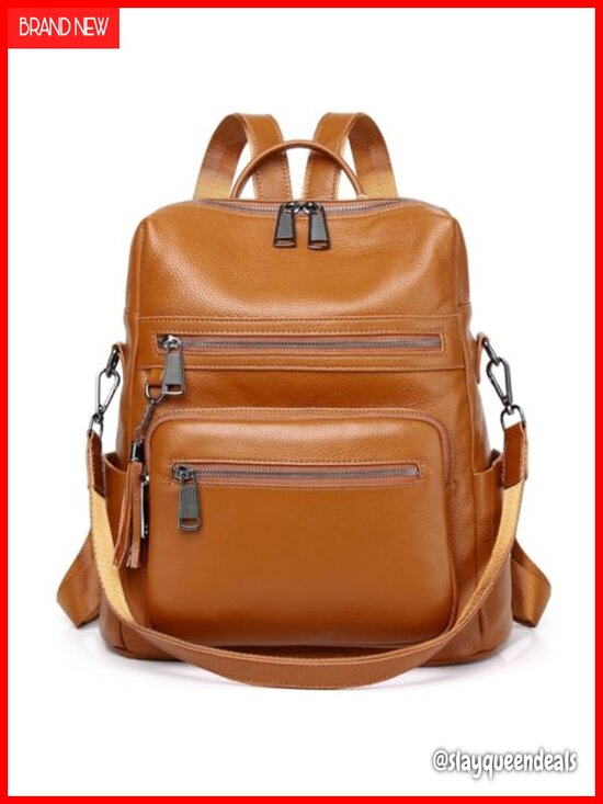Genuine Leather Backpack Purse for Women | Convertible Shoulder Bag with